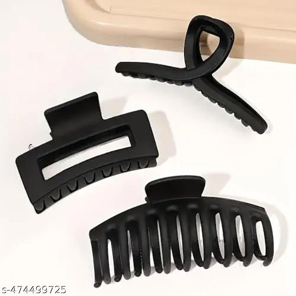 Hair Claw Clip Clutcher Matte Black For Women, Girls